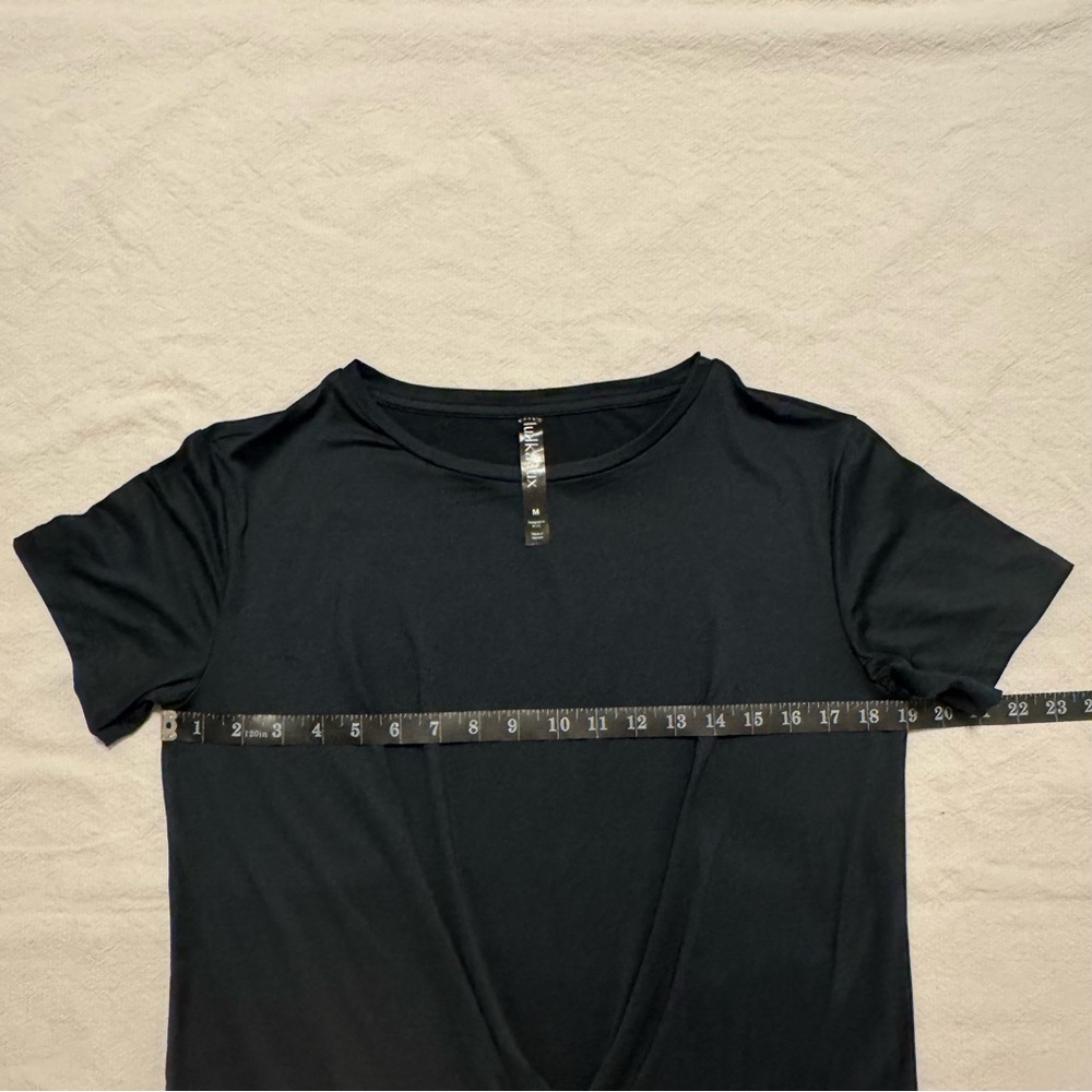 Lukka Lux Women's Size Medium Stretchy Black Top with Sewn-In Knot-Front Waist - Picture 4 of 5